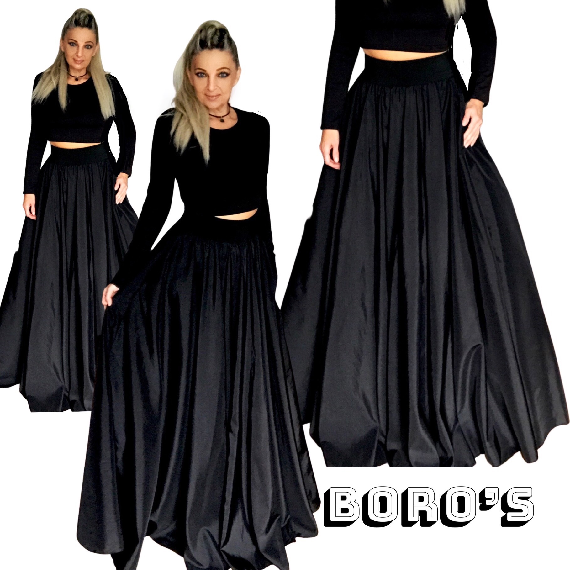 DLOUHÁ SUKNĚ - maxi sukně -  BOROS SK-L-BLACK 05